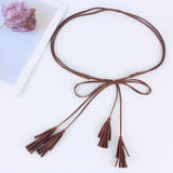 Braided Belts For Women Dress Knitted Waist Rope Tassel Chain Ladies Accessories