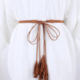Braided Belts For Women Dress Knitted Waist Rope Tassel Chain Ladies Accessories