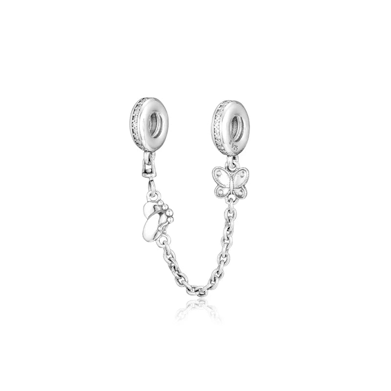 Decorative Butterflies Safety Chain S925 for Women DIY