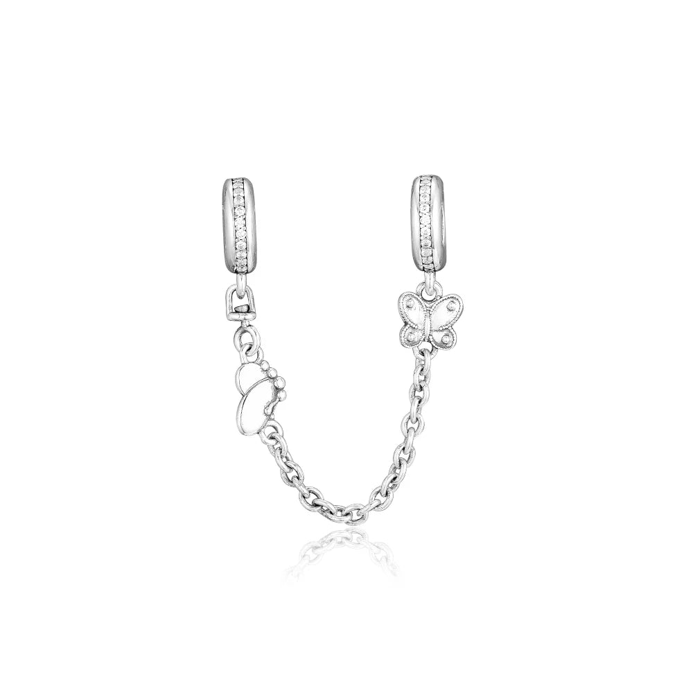 Decorative Butterflies Safety Chain S925 for Women DIY