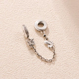 Butterflies Safety Chain 925 Silver Charm for Bracelets