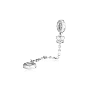 Butterflies Safety Charm 925 Sterling Silver for Bracelets Necklace Gift
