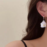 Halloween Ghost Stud Earrings Women Girls Three-dimensional Jewelry