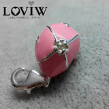 Egg Charm Pendant with Zirconia - Fit Bracelet Jewelry