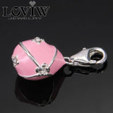 Egg Charm Pendant with Zirconia - Fit Bracelet Jewelry