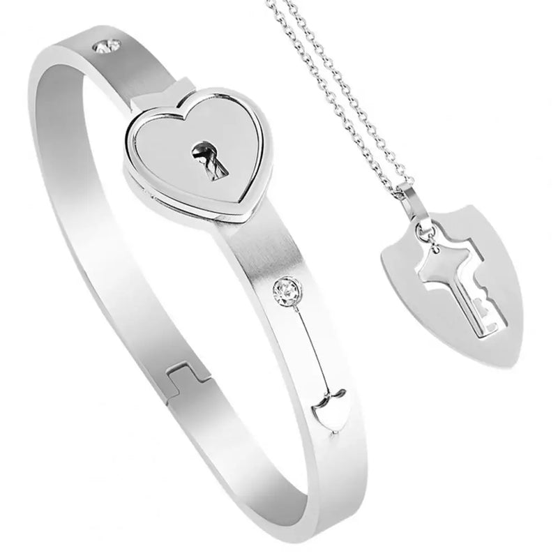 Heart Bracelet Key Choker Set for Daily Life