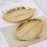 Leaf Ceramic Plate Dish Porcelain Candy Trinket Dish Jewelry Fruit Serving Tray