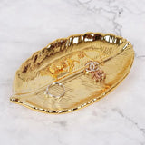 Leaf Ceramic Plate Dish Porcelain Candy Trinket Dish Jewelry Fruit Serving Tray