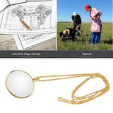 Monocle Necklace With 5x Magnifying Glass Pendant