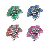 Deelan Women's Crystal Small Fresh Flower Ring