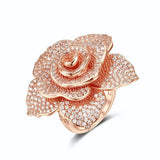 Deelan Women's Crystal Small Fresh Flower Ring