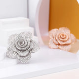 Deelan Women's Crystal Small Fresh Flower Ring