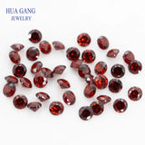 Deep Garnet 0.8~3.75mm CZ Round Shape Loose Stone