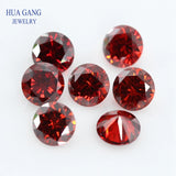 Garnet Cubic Zirconia Round CZ Stone 0.8~3.75mm 5A Synthetic Gems