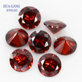 Garnet Cubic Zirconia Round CZ Stone 0.8~3.75mm 5A Synthetic Gems