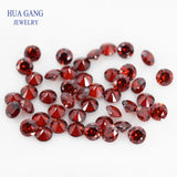 Garnet Cubic Zirconia Round CZ Stone 0.8~3.75mm 5A Synthetic Gems
