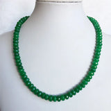 Deep Green Emeralds 5*8MM Faceted Stone Necklace Women Choker Pendant