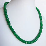 Deep Green Emeralds 5*8MM Faceted Stone Necklace Women Choker Pendant