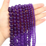 Purple Chalcedony Jades Natural Stone Beads for Jewelry Making DIY