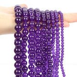 Purple Chalcedony Jades Natural Stone Beads for Jewelry Making DIY
