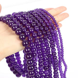 Purple Chalcedony Jades Natural Stone Beads for Jewelry Making DIY