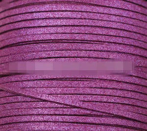 Deep Purple 3mm Glitter Metallic Flat Faux Leather Suede Cord