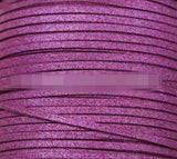 Deep Purple 3mm Glitter Metallic Flat Faux Leather Suede Cord