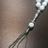 Deep Sea Gem Shell Clam Hand-Knotted 33 Muslim Prayer Beads Necklace Pendant