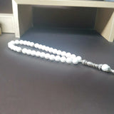 Deep Sea Gem Shell Clam Hand-Knotted 33 Muslim Prayer Beads Necklace Pendant