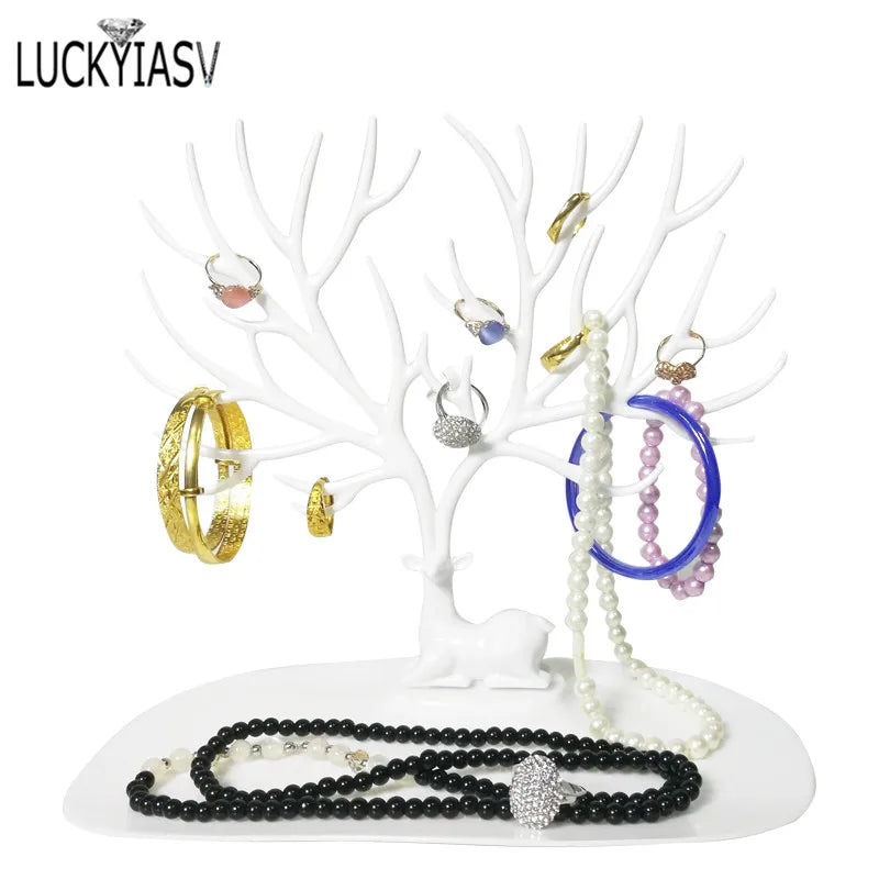 Deer Jewelry Display Stand Organizer Tray Tree Storage Racks Holder