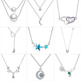 Deer Horn Stars Linked Hearts Flower Bird Pearls Moon Choker Necklace