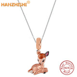 Deer Necklace 925 Silver Animal Pendant Anniversary Gift