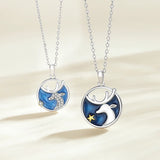 925 Silver Stars Necklace Glaze Collarbone Chain Fine Jewelry Christmas Gift
