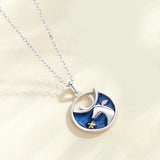 925 Silver Stars Necklace Glaze Collarbone Chain Fine Jewelry Christmas Gift