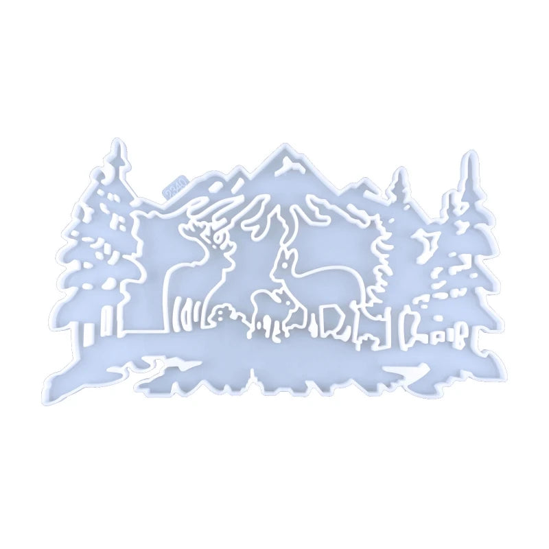 Deer Wall Hanging Silicone Mould Christmas Elk Shape Decor Mold DIY