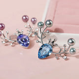 Deer Women Brooch Pin Shell Pearl 24k Brooch Animal Christmas Jewelry
