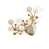 Deer Women Brooch Pin Shell Pearl 24k Brooch Animal Christmas Jewelry
