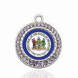 Delaware Flag Circle Charm DIY Necklace&Bracelet Jewelry Making