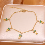 Delicate 14K Rose Plated Letter Charm Bangles&bracelets for Women