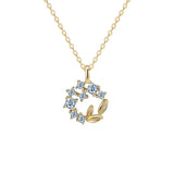 18K Plating Diamond Flower Circle Necklace