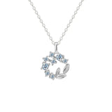 18K Plating Diamond Flower Circle Necklace