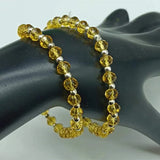 Yellow Glass Crystal Bracelet 7.5 Inch Women's Jewelry Gift