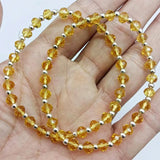 Yellow Glass Crystal Bracelet 7.5 Inch Women's Jewelry Gift