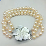 Pink Freshwater Cultured Pearl Bracelet 7.5 Inch Gift