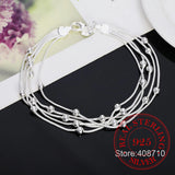925 Silver Beaded Bracelet 5 Line Ball Bracelet