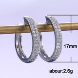 Delicate Sparkling Single Row Zircon Stud Earrings 925 Silver Needle