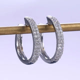 Delicate Sparkling Single Row Zircon Stud Earrings 925 Silver Needle