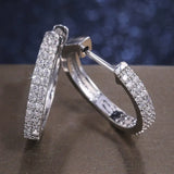 Delicate Sparkling Single Row Zircon Stud Earrings 925 Silver Needle