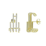 925 Sterling Needle Ear Studs Earrings For Women Unique Jewelry