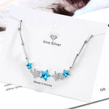 925 Silver Crystal Star Bracelet for Women Valentines Gift Wedding